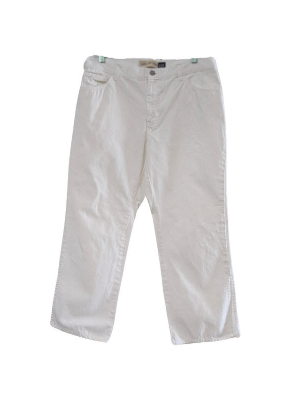Gap Women's Side-Slit Capri Jeans, White, Size 12, Vintage 2001, Cotton, Denim